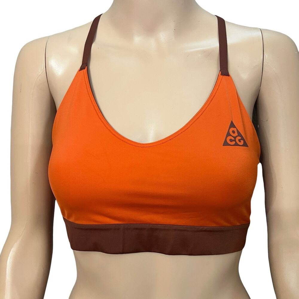 Nike ACG Indy Reversible Sports Bra Small Light Support Orange Brown Racerback